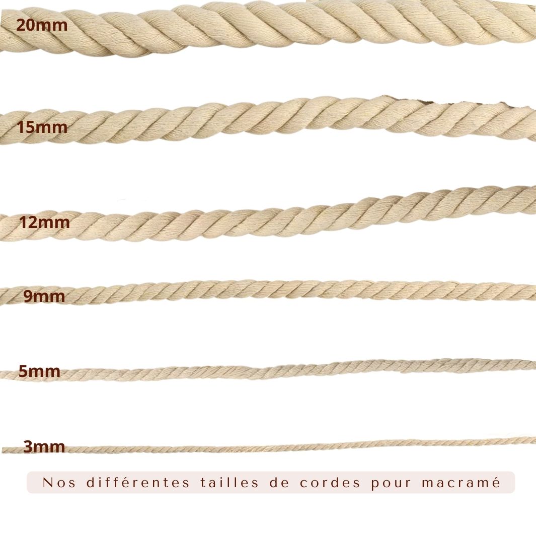 Corde torsadée 15mm Macramé&Co | La décoration bohème de votre intérieur