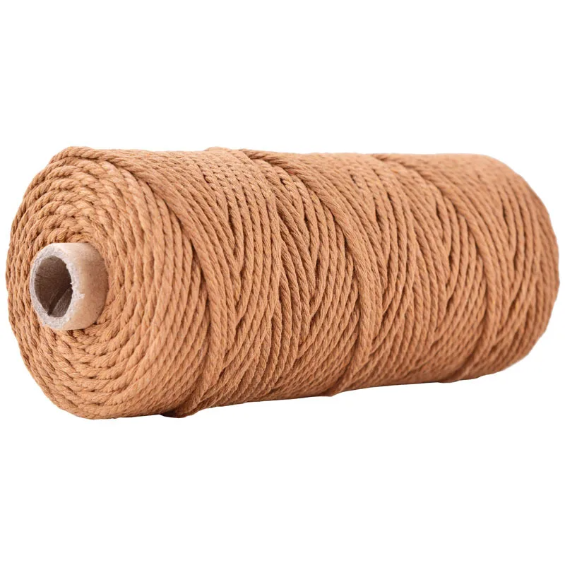 Corde Torsadée 5mm<br>50m Caramel Macramé&Co | La décoration bohème de votre intérieur