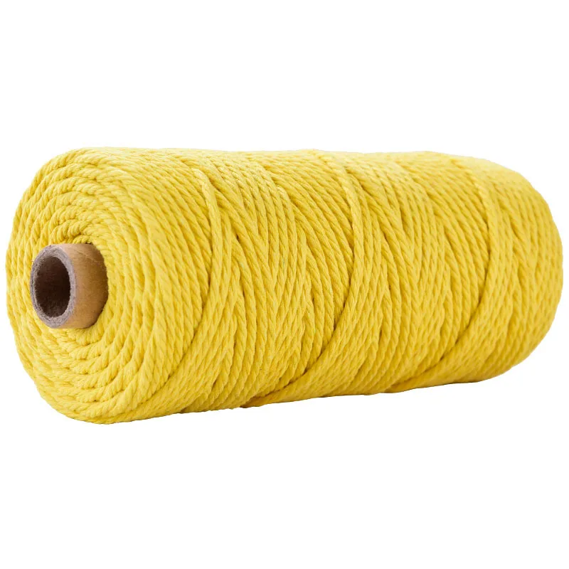 Corde Torsadée 5mm<br>50m Jaune Citron Macramé&Co | La décoration bohème de votre intérieur