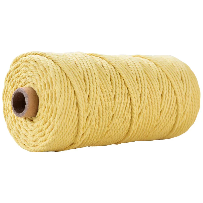 Corde Torsadée 5mm<br>50m Jaune Clair Macramé&Co | La décoration bohème de votre intérieur