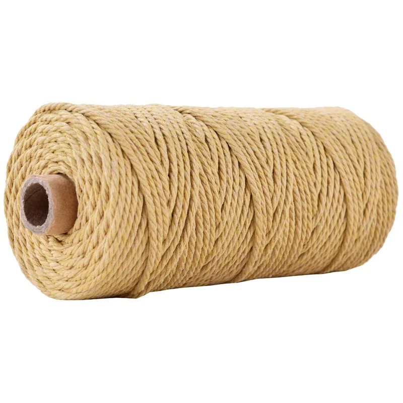 Corde Torsadée 5mm<br>50m Jaune Terre Macramé&Co | La décoration bohème de votre intérieur