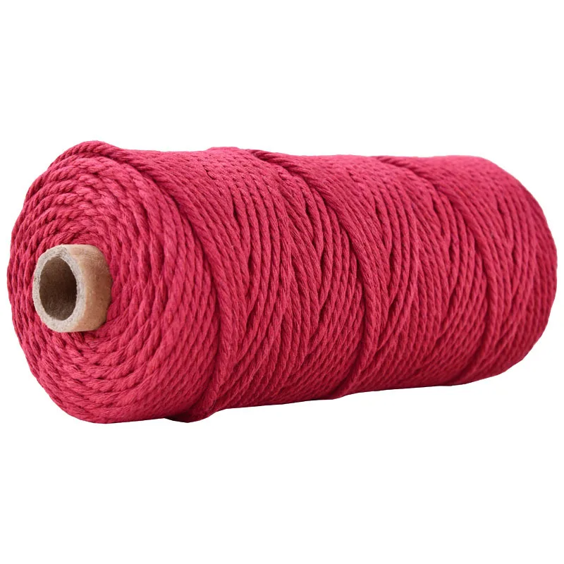 Corde Torsadée 5mm<br>50m Rouge Cerise Macramé&Co | La décoration bohème de votre intérieur