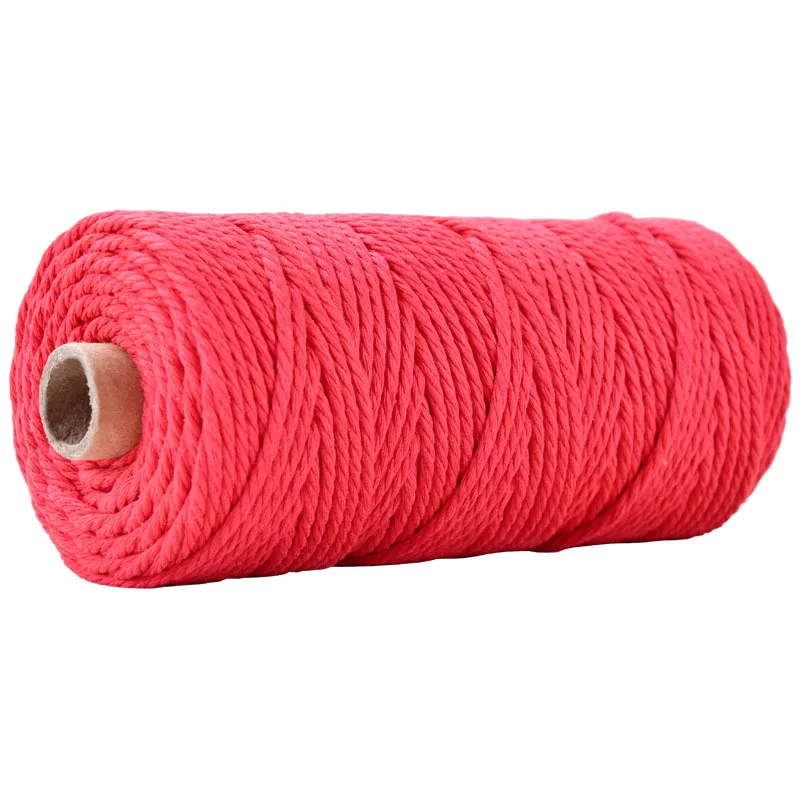 Corde Torsadée 5mm<br>50m Rouge Vif Macramé&Co | La décoration bohème de votre intérieur