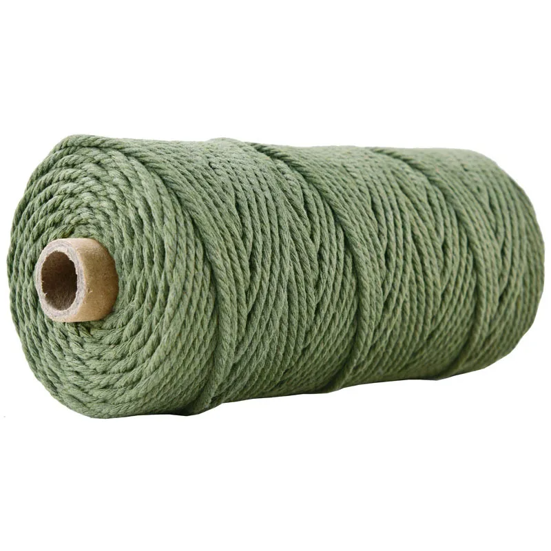 Corde Torsadée 5mm<br>50m Vert Kaki Macramé&Co | La décoration bohème de votre intérieur