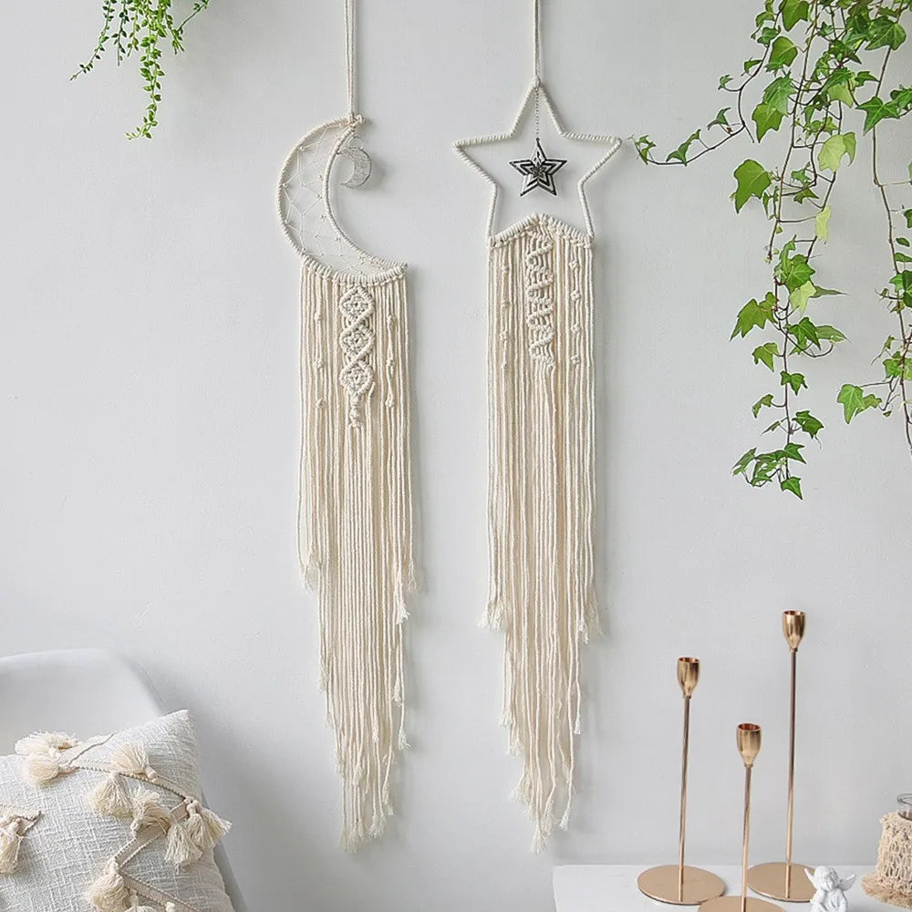 Attrape Reve Blanc Lot de 2 "Indira" Sans guirlande Macramé&Co | La décoration bohème de votre intérieur