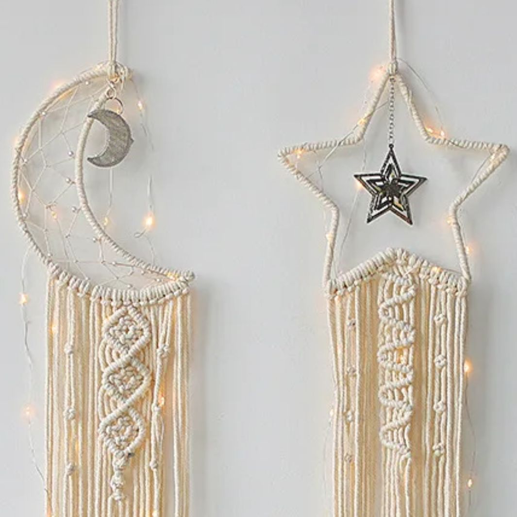 Attrape Reve Blanc Lot de 2 "Indira" Macramé&Co | La décoration bohème de votre intérieur