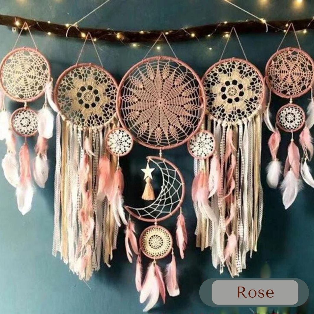 Attrape Reve Géant "Arizona" Rose Macramé&Co | La décoration bohème de votre intérieur