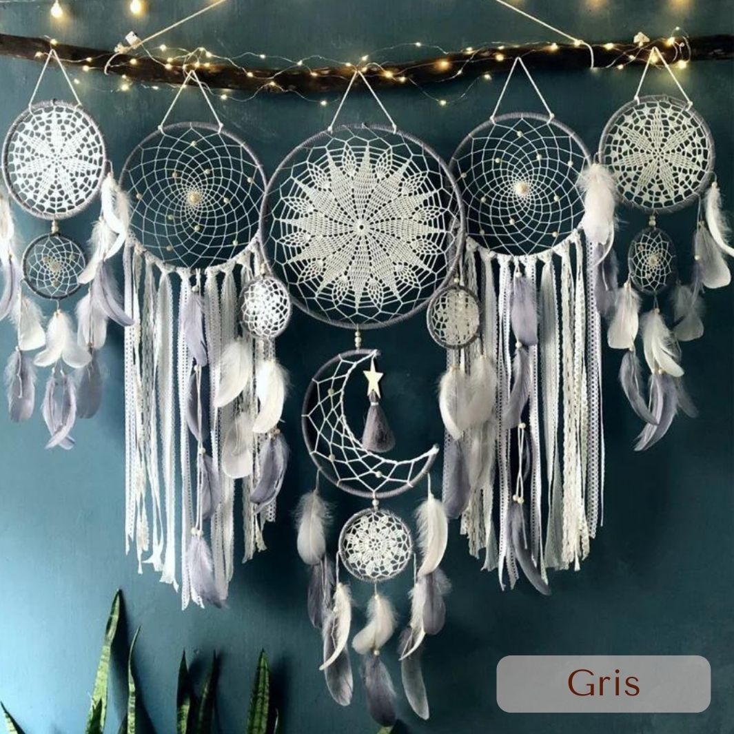 Attrape Reve Géant "Arizona" Gris Macramé&Co | La décoration bohème de votre intérieur