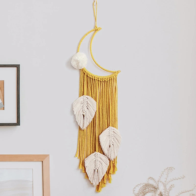 Attrape Reve Macramé Lune Moutarde Macramé&Co | La décoration bohème de votre intérieur