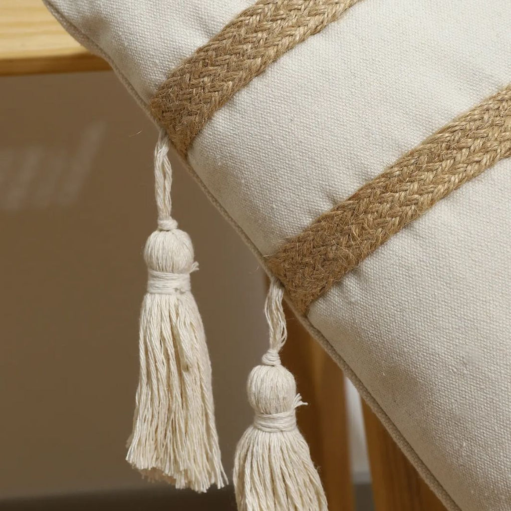 Coussin Beige "Maria" Macramé&Co | La décoration bohème de votre intérieur
