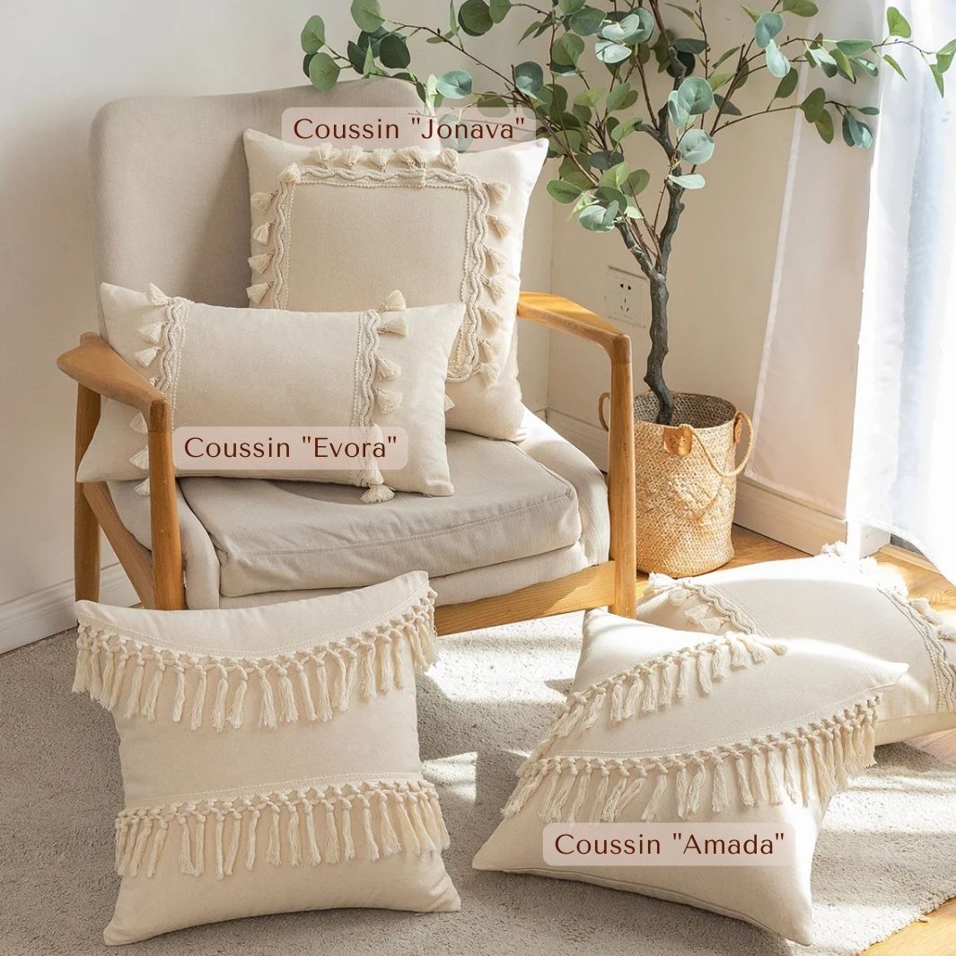 Coussin Bohème "Almada" Macramé&Co | La décoration bohème de votre intérieur