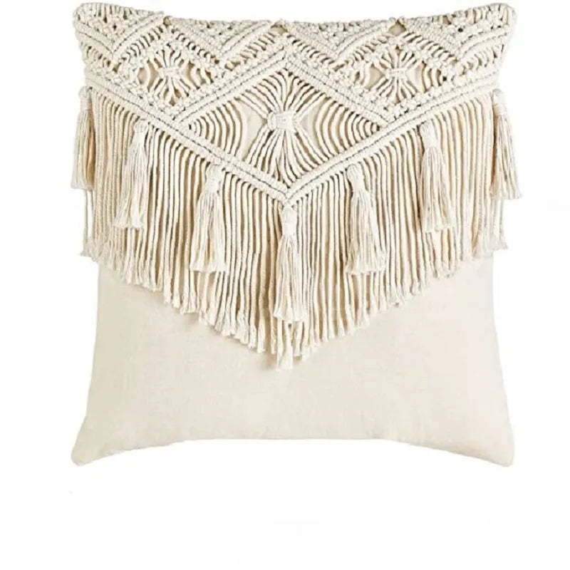 Coussin Fauteuil Macramé Pompons Macramé&Co | La décoration bohème de votre intérieur