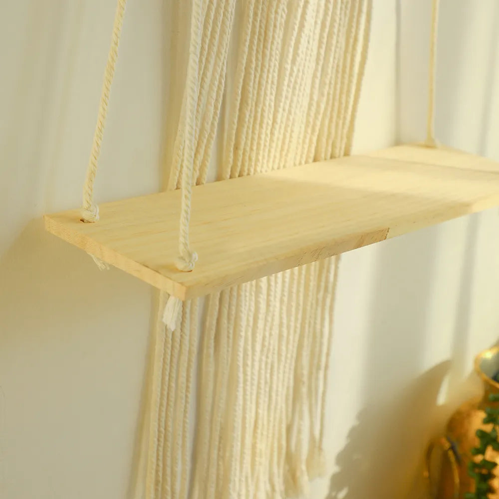 Étagère Bois Macramé "Catarina" Macramé&Co | La décoration bohème de votre intérieur