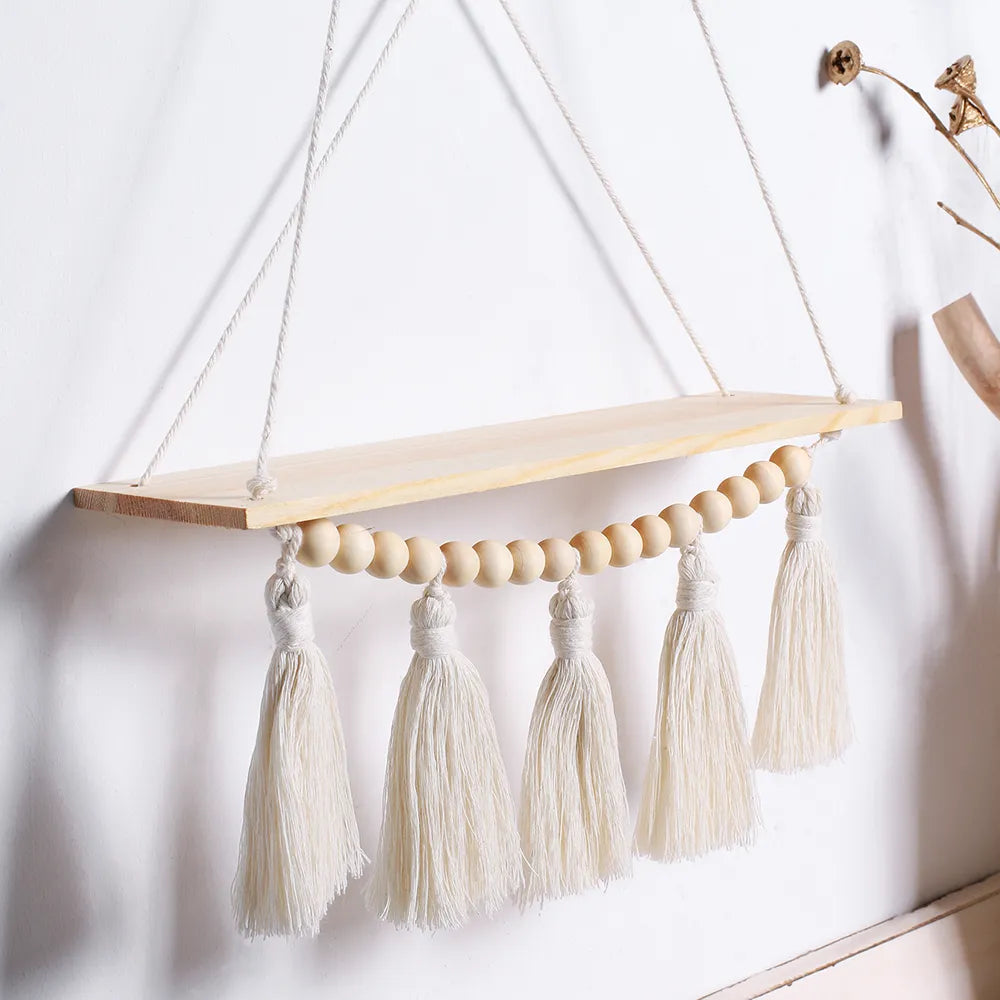 Étagère Macramé Perles "Nieve" Macramé&Co | La décoration bohème de votre intérieur