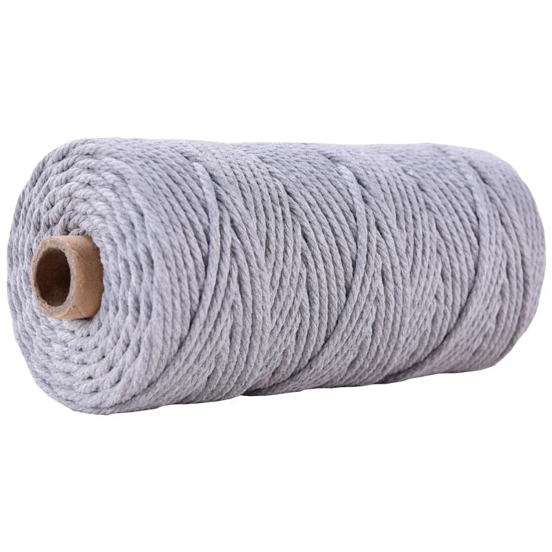 Corde Torsadée 5mm<br>50m Gris Clair Macramé&Co | La décoration bohème de votre intérieur