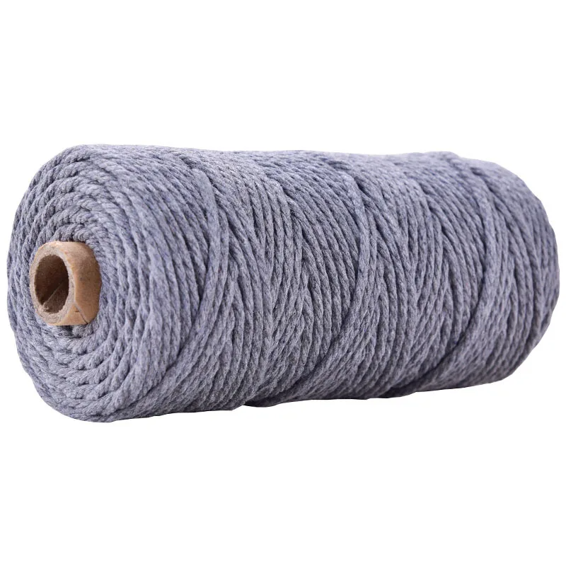 Corde Torsadée 5mm<br>50m Gris Foncé Macramé&Co | La décoration bohème de votre intérieur