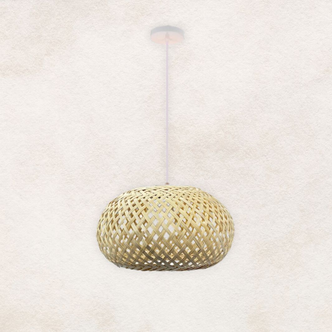 Luminaire Bambou "Santiago" Blanc Macramé&Co | La décoration bohème de votre intérieur