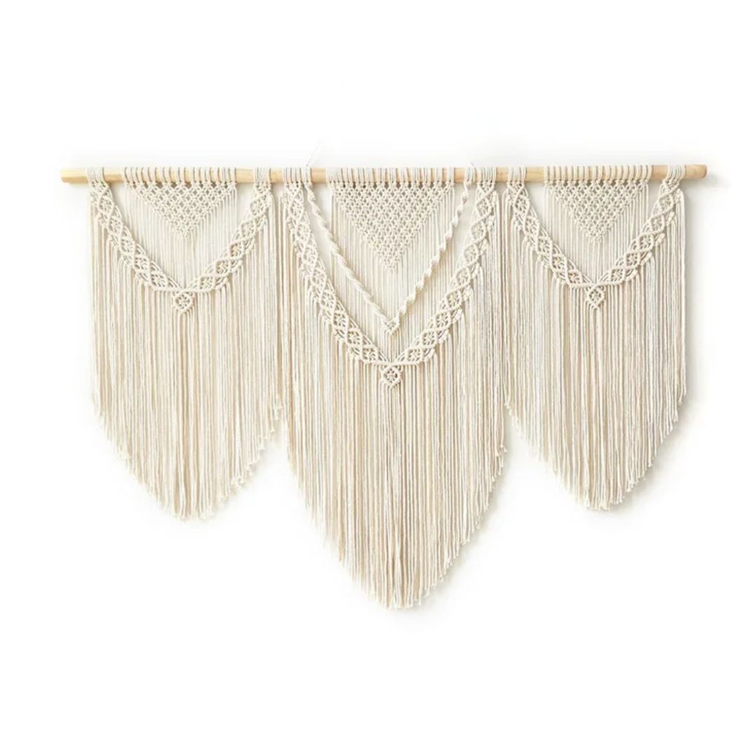 Macramé Mural Bohème "Bali" Support en bois Macramé&Co