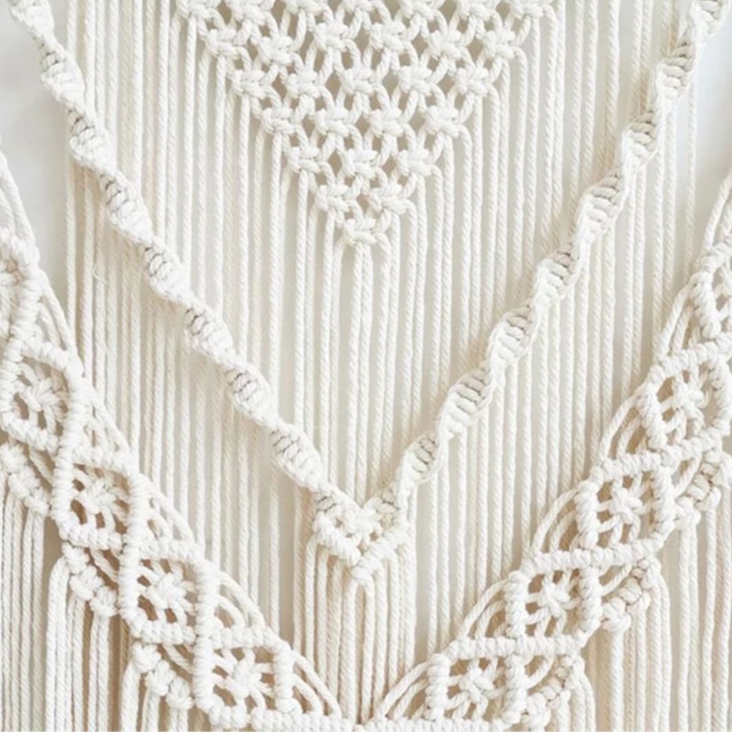 Macramé Mural Bohème "Bali" Support en bois Macramé&Co