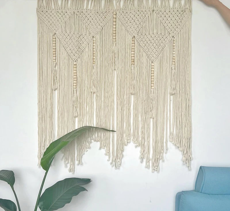 Macramé Mural Géant "Praha" Support en bois Macramé&Co