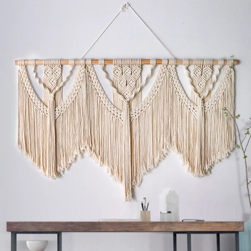 Macramé Mural Tête de Lit "Moorea" Support en bois Macramé&Co