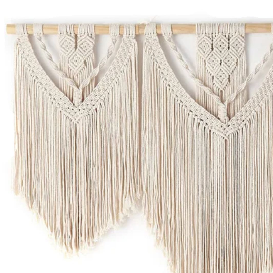 Macramé Mural Tête de Lit "Moorea" Support en bois Macramé&Co