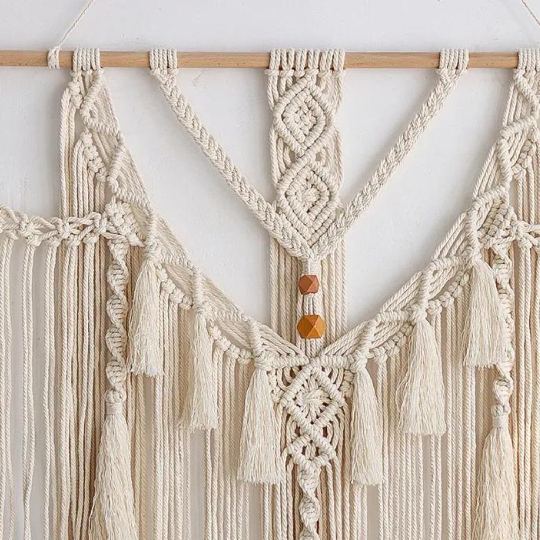 Macramé Mural Torsadé "Ipanema" Support en bois Macramé&Co