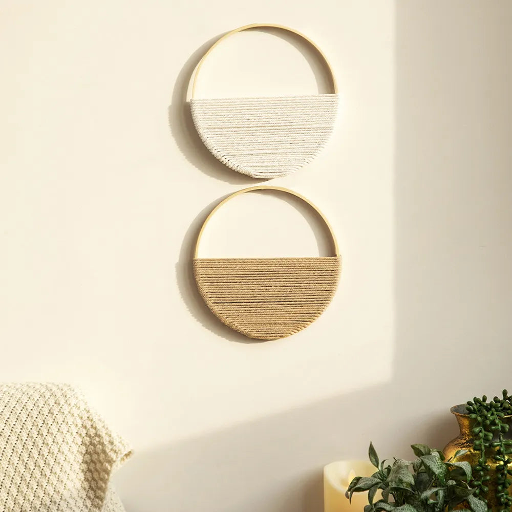 Macramé Rond Mural (lot de 2) "Caracas" Taupe Macramé&Co | La décoration bohème de votre intérieur