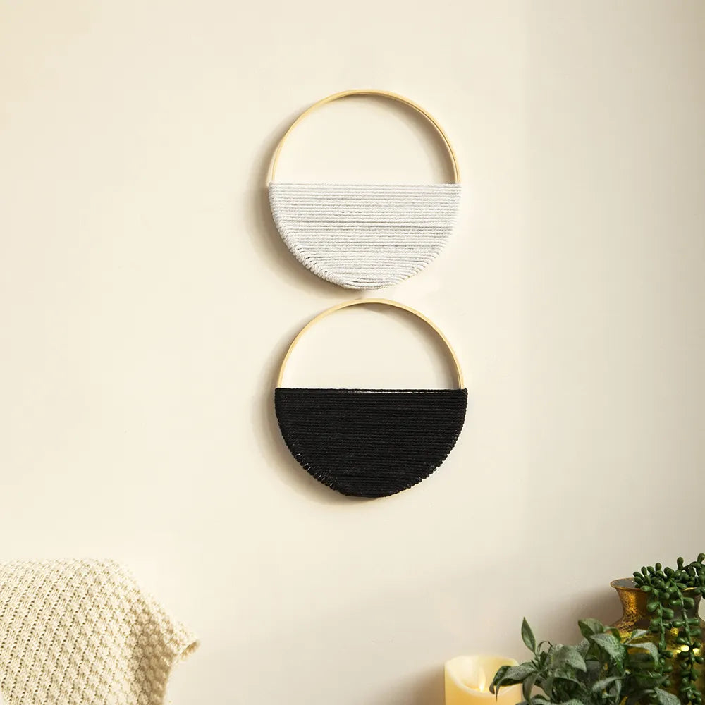 Macramé Rond Mural (lot de 2) "Caracas" Noir Macramé&Co | La décoration bohème de votre intérieur