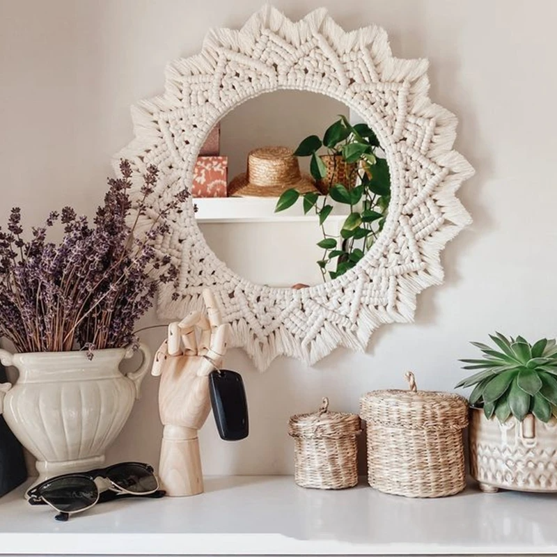 Miroir Macramé 25cm Macramé&Co | La décoration bohème de votre intérieur