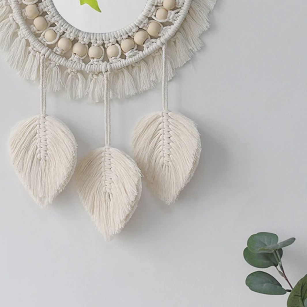 Miroir Macramé Plume Macramé&Co | La décoration bohème de votre intérieur