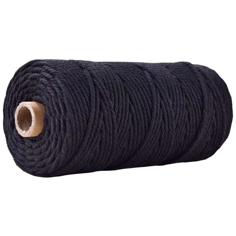 Corde Torsadée 5mm<br>50m Noir Profond Macramé&Co | La décoration bohème de votre intérieur