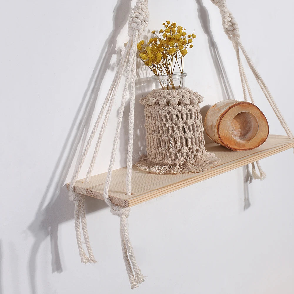 Petite Étagère Murale Macramé "Sienna" Macramé&Co | La décoration bohème de votre intérieur