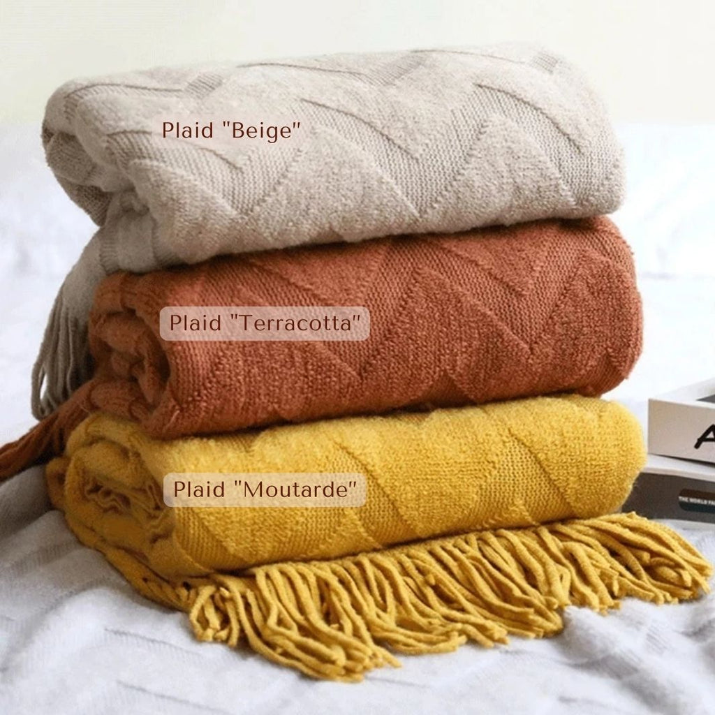 Plaid Beige "Abomey" Macramé&Co | La décoration bohème de votre intérieur