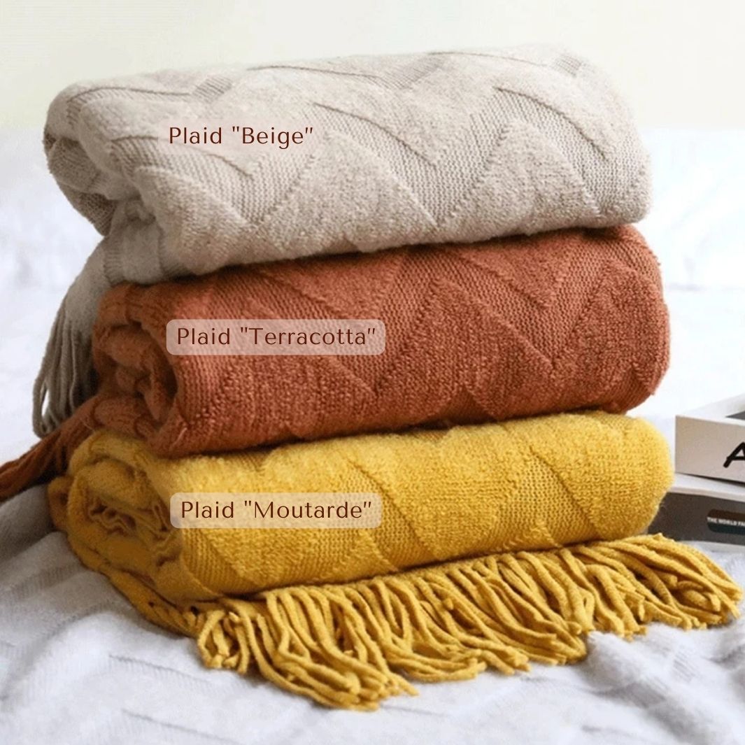Plaid Beige "Abomey" Macramé&Co | La décoration bohème de votre intérieur