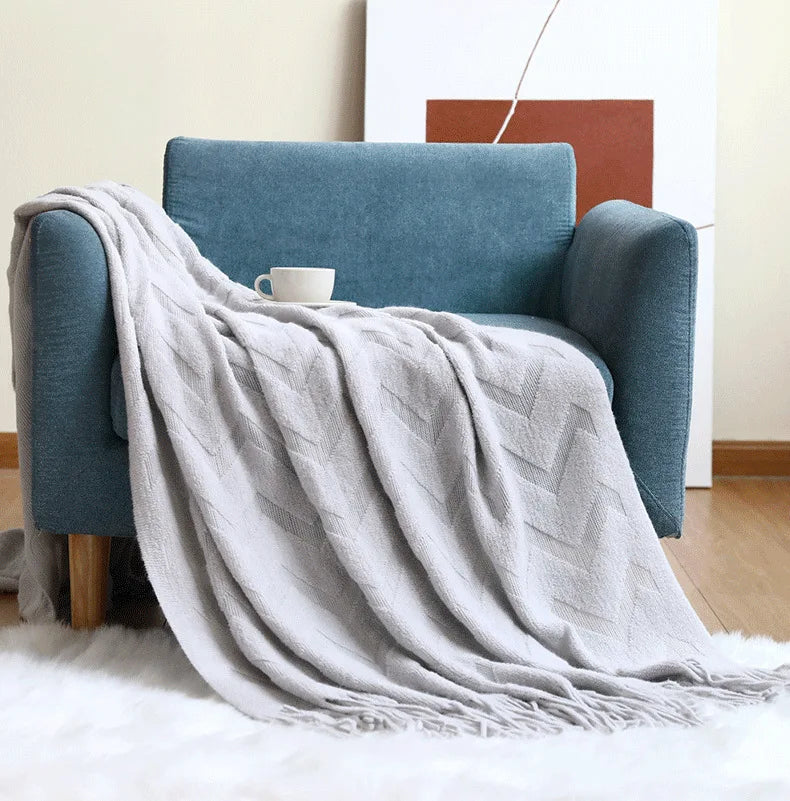 Plaid Gris "Mora" Gris Macramé&Co | La décoration bohème de votre intérieur