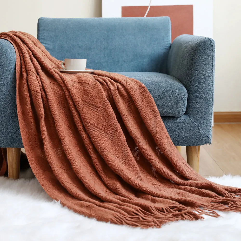 Plaid Terracotta "Bambey" Terracotta Macramé&Co | La décoration bohème de votre intérieur