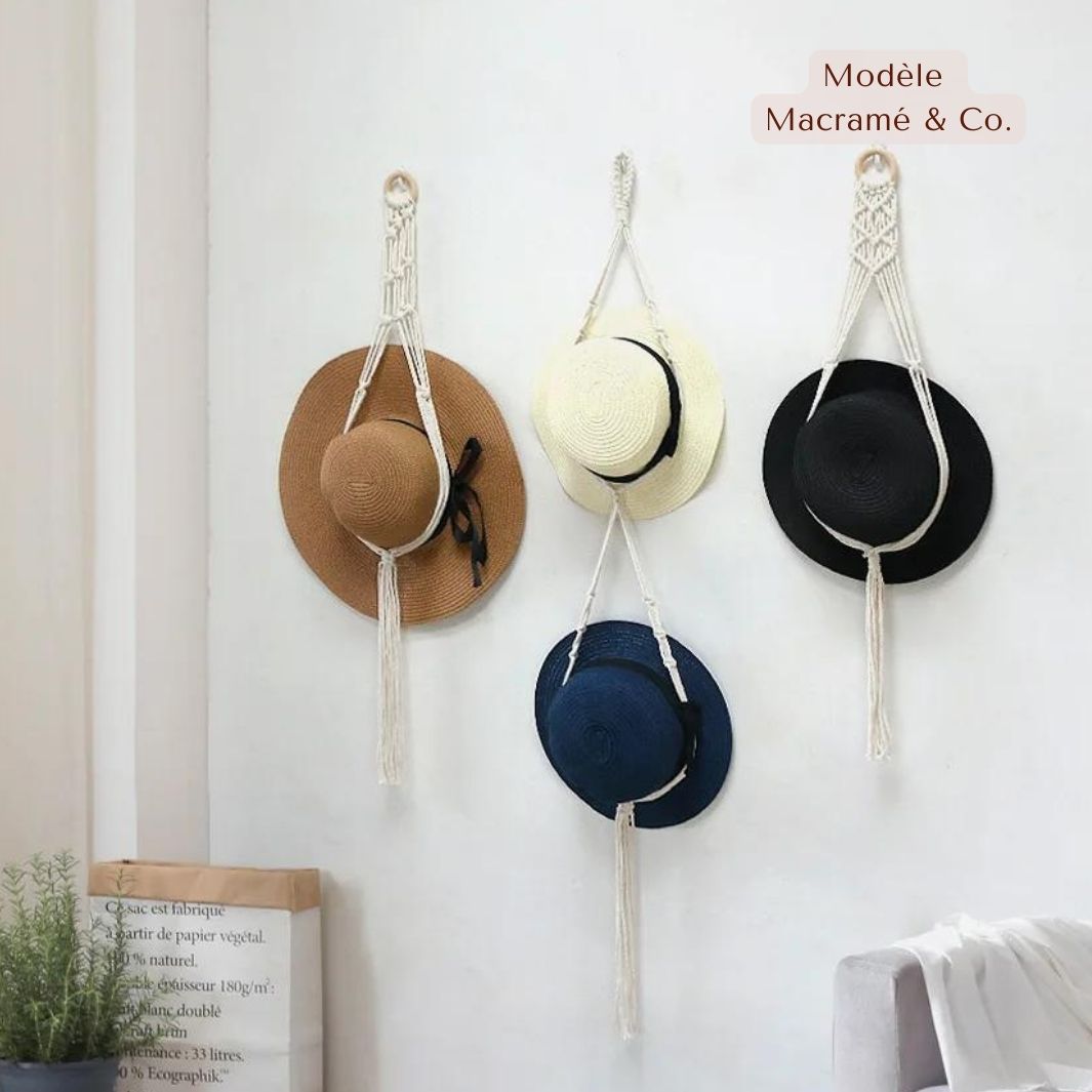 Support Mural Macramé pour Chapeau Macramé&Co | La décoration bohème de votre intérieur