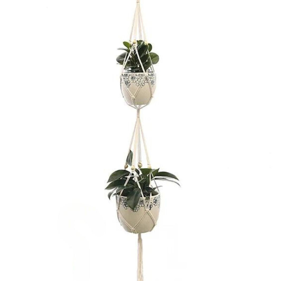 Suspension Murale Macramé "2 plantes" Macramé&Co | La décoration bohème de votre intérieur