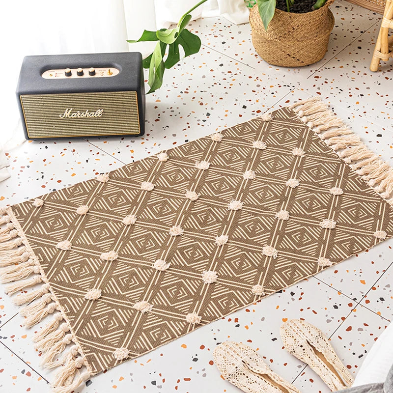 Tapis Bohème "Riyad" Taupe Macramé&Co | La décoration bohème de votre intérieur