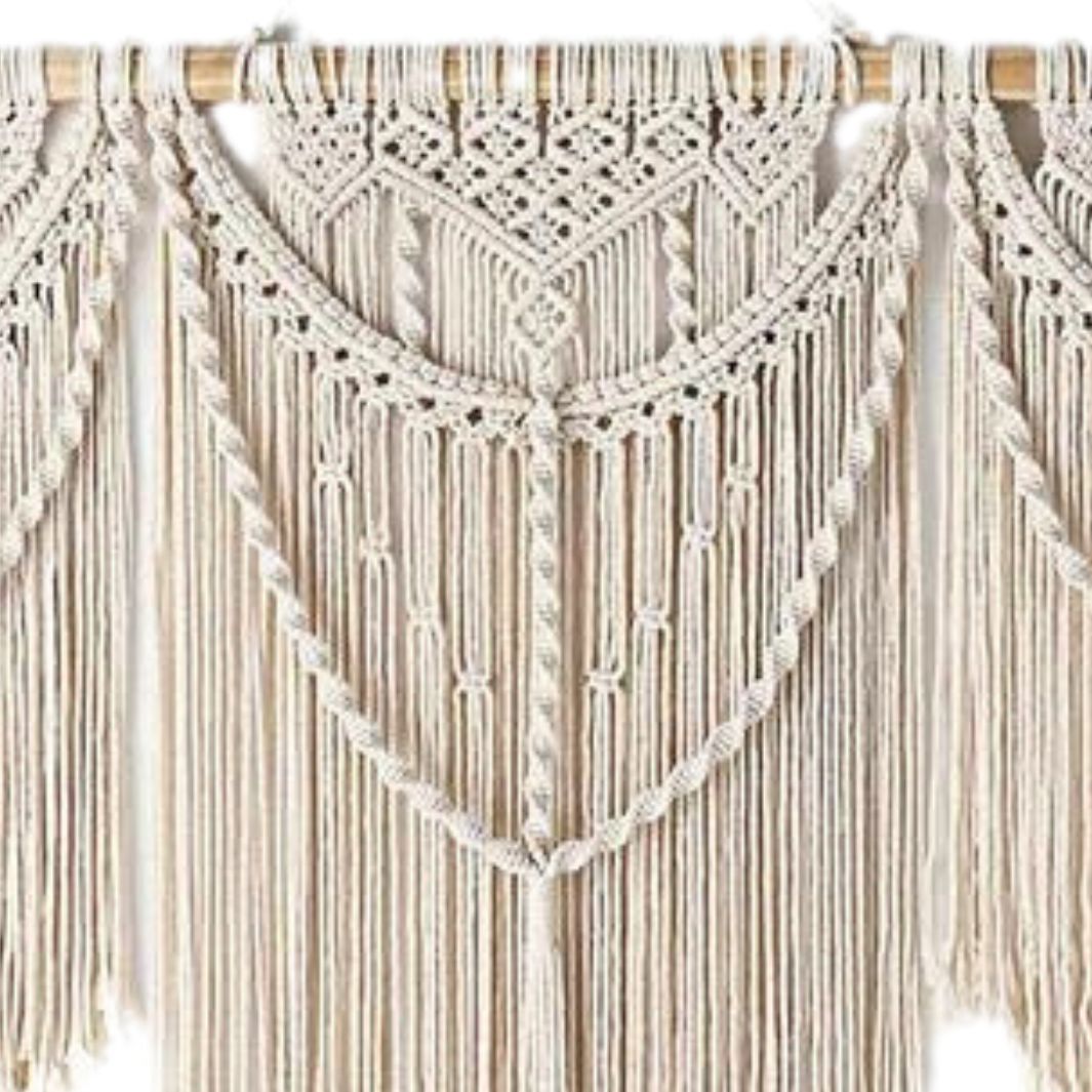 Tapisserie Murale Macramé "Abeba" Support en bois Macramé&Co